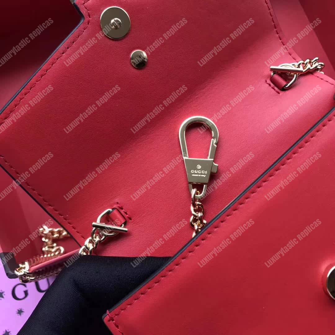 G*u*i sylvie leather mini chain bag hibiscus red