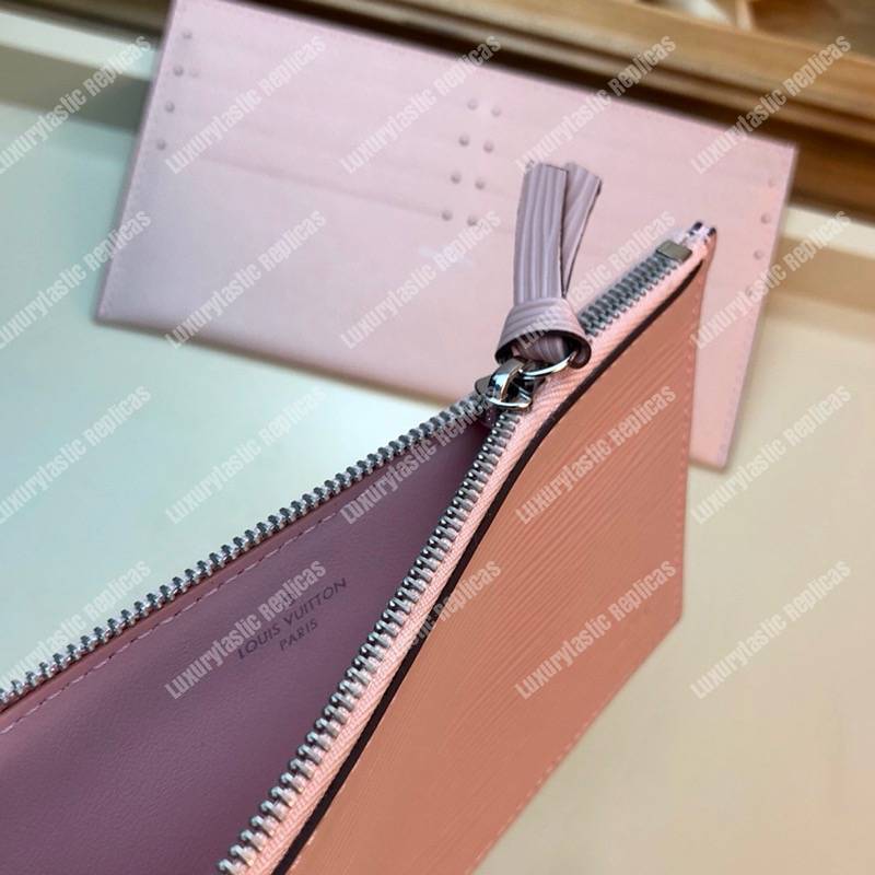 LV Pochette Felicie Epi Leather Rose Ballerine