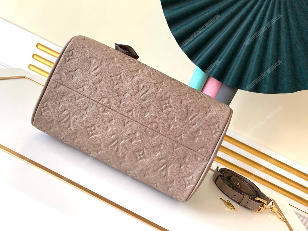 LV Speedy Bandouliere 25 Monogram Empreinte Leather Galet