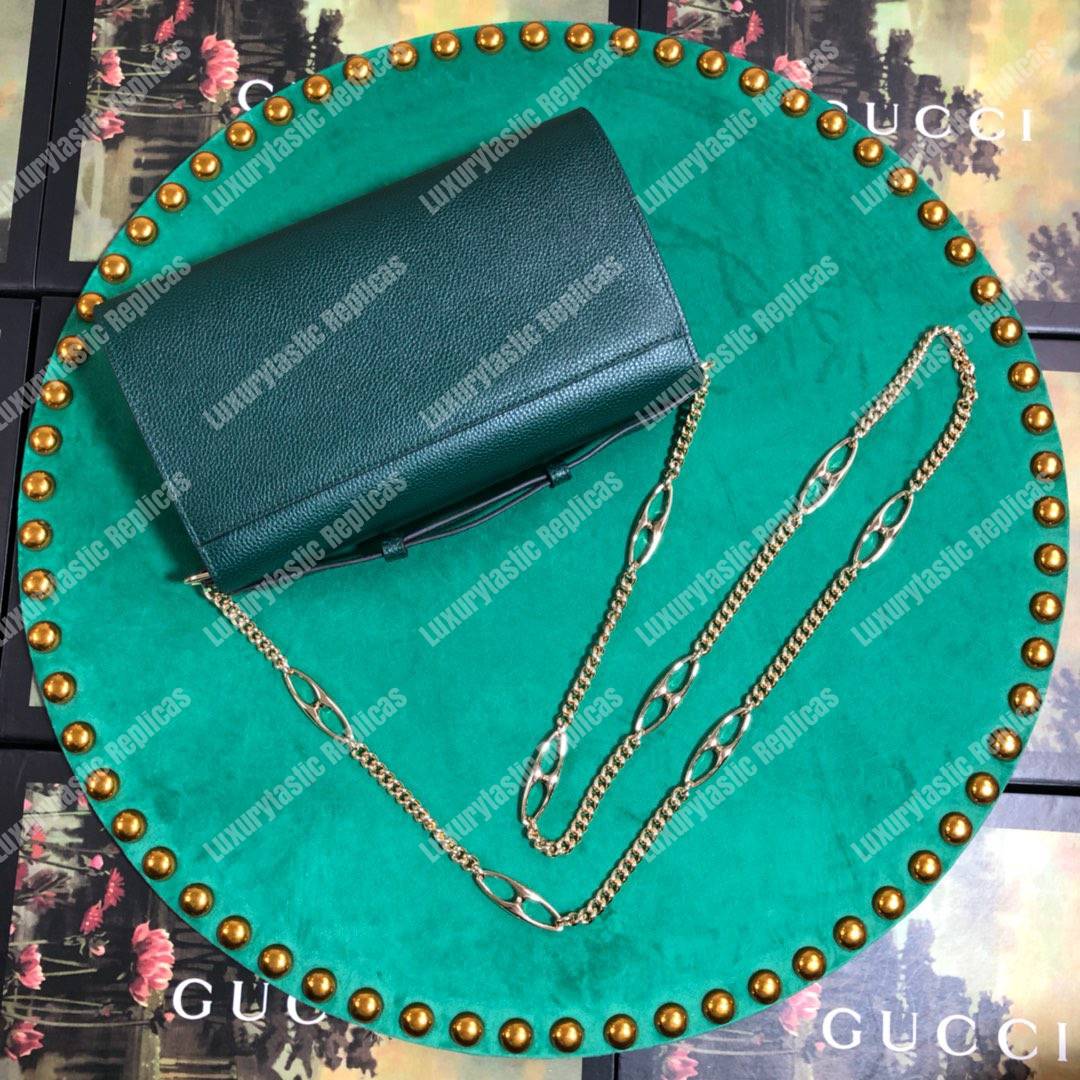 G*u*i zumi dark green smooth leather small shoulder bag