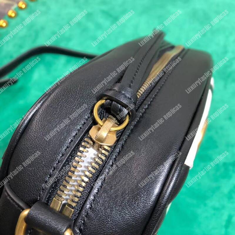 G*u*i gg marmont small matelassé shoulder bag black and white