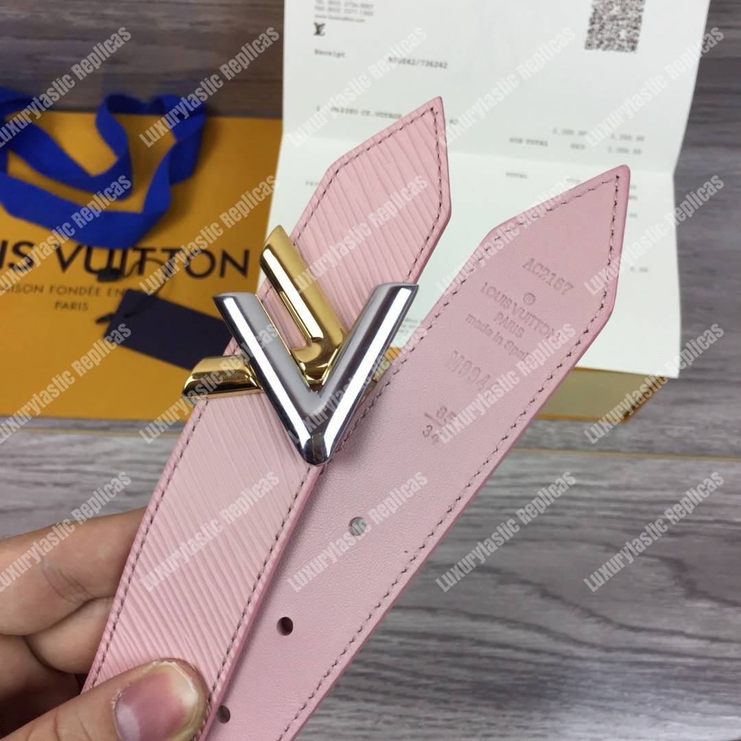 LV Twist 30MM Epi Leather Belt Rose Ballerine
