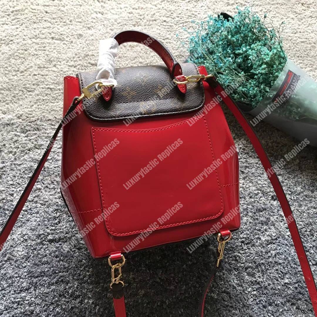 LV Hot Springs Backpack Patent Leather Red