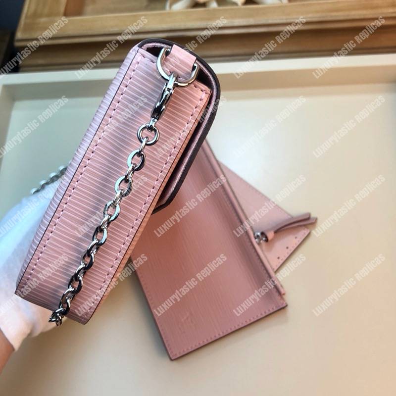 LV Pochette Felicie Epi Leather Rose Ballerine