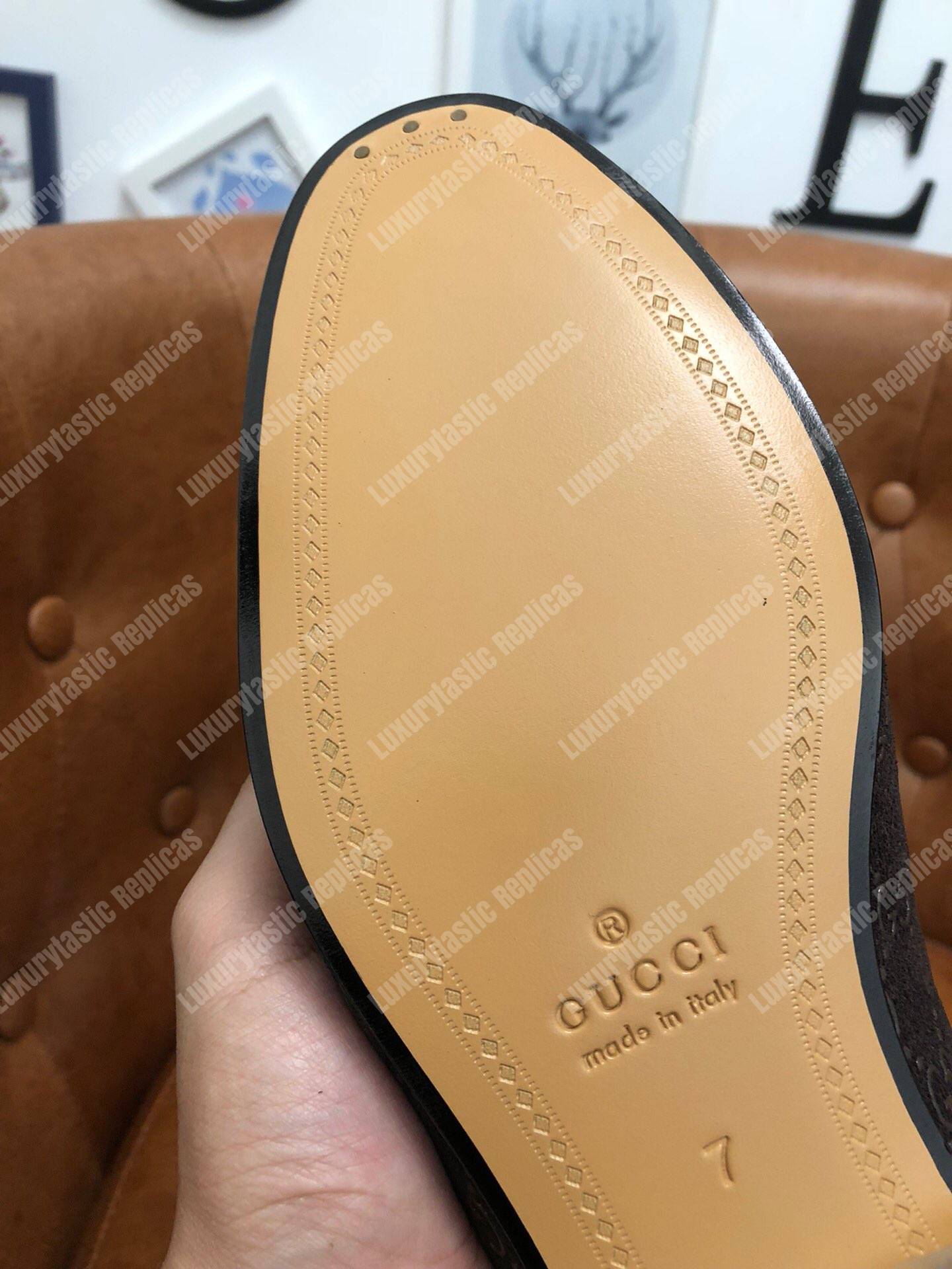 G*u*i jordaan gg velvet loafer brown