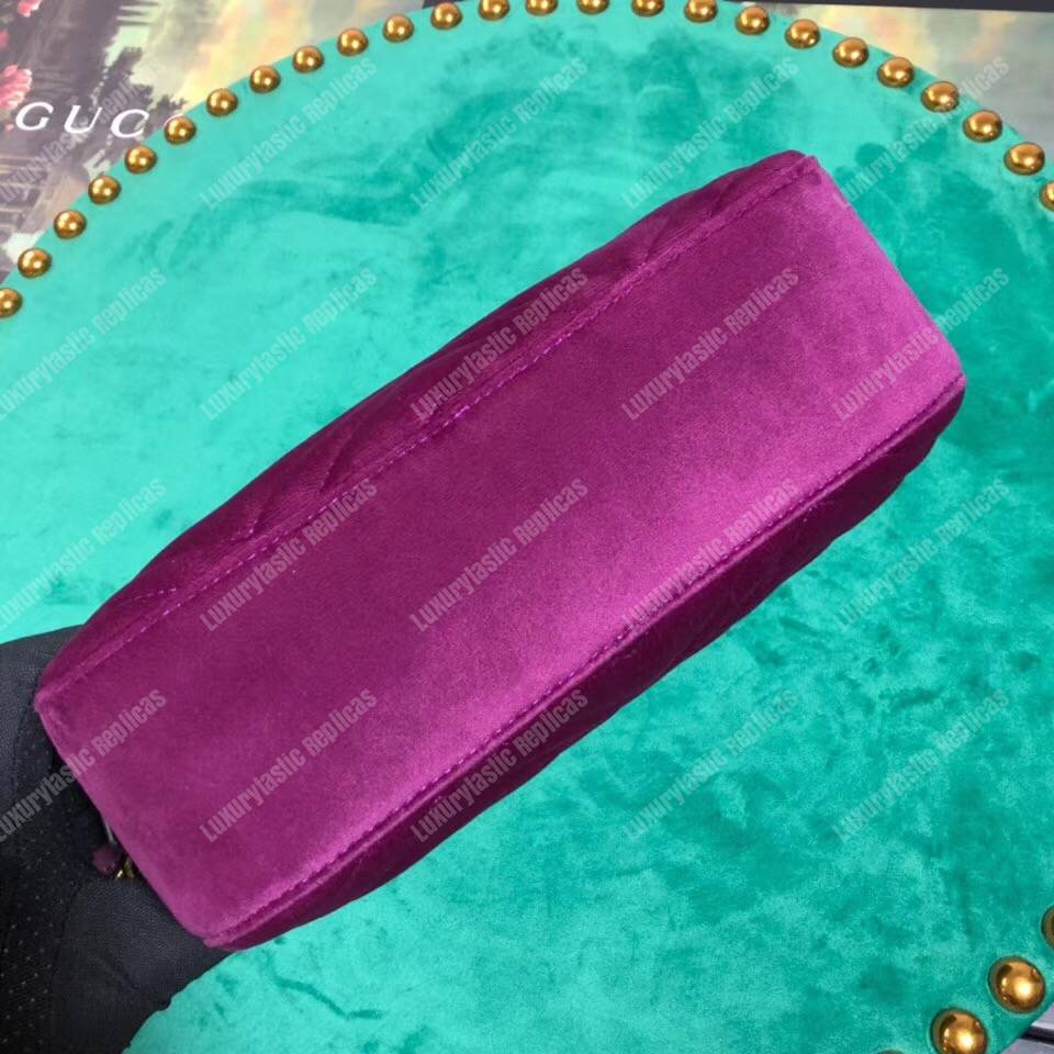 G*u*i gg marmont velvet small shoulder bag fuchsia