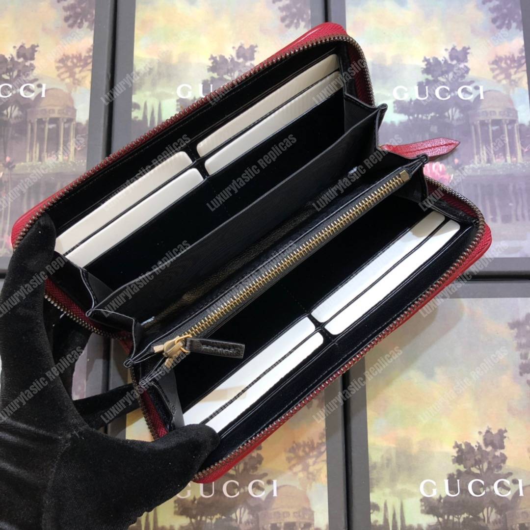 G*u*i gg marmont zip around wallet black matelassé