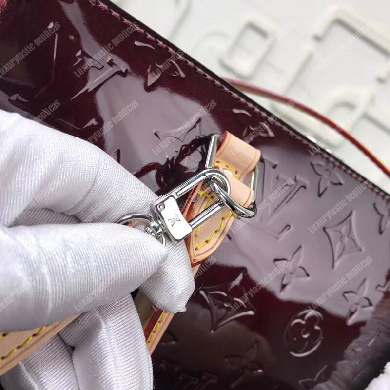 LV Monogram Vernis Neo Triangle Bag Amarante