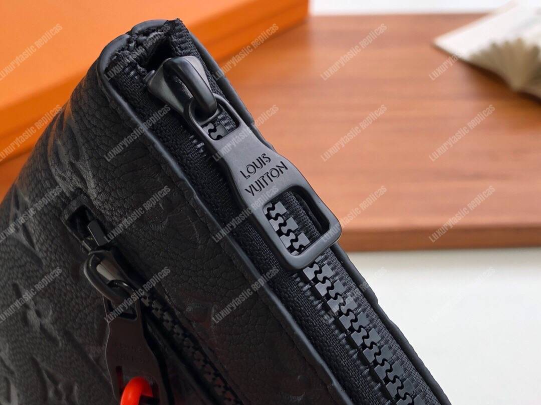 LV A4 Pouch Taurillon Leather Black