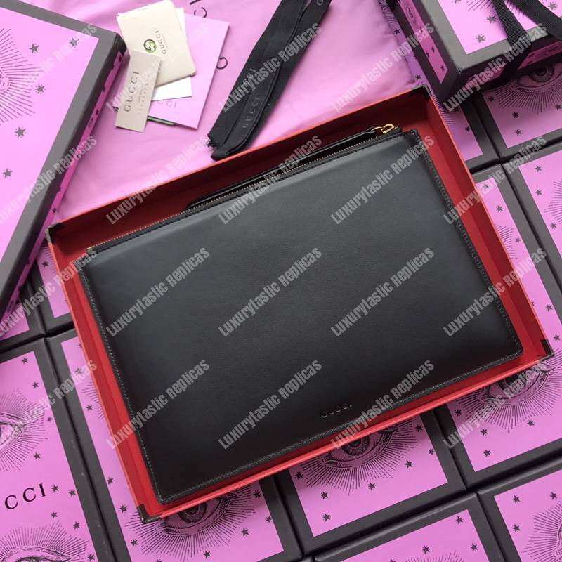 G*u*i G*u*ighost leather pouch bag black