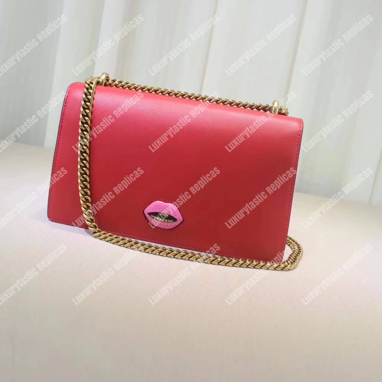 G*u*i gg marmont leather shoulder bag hearts red