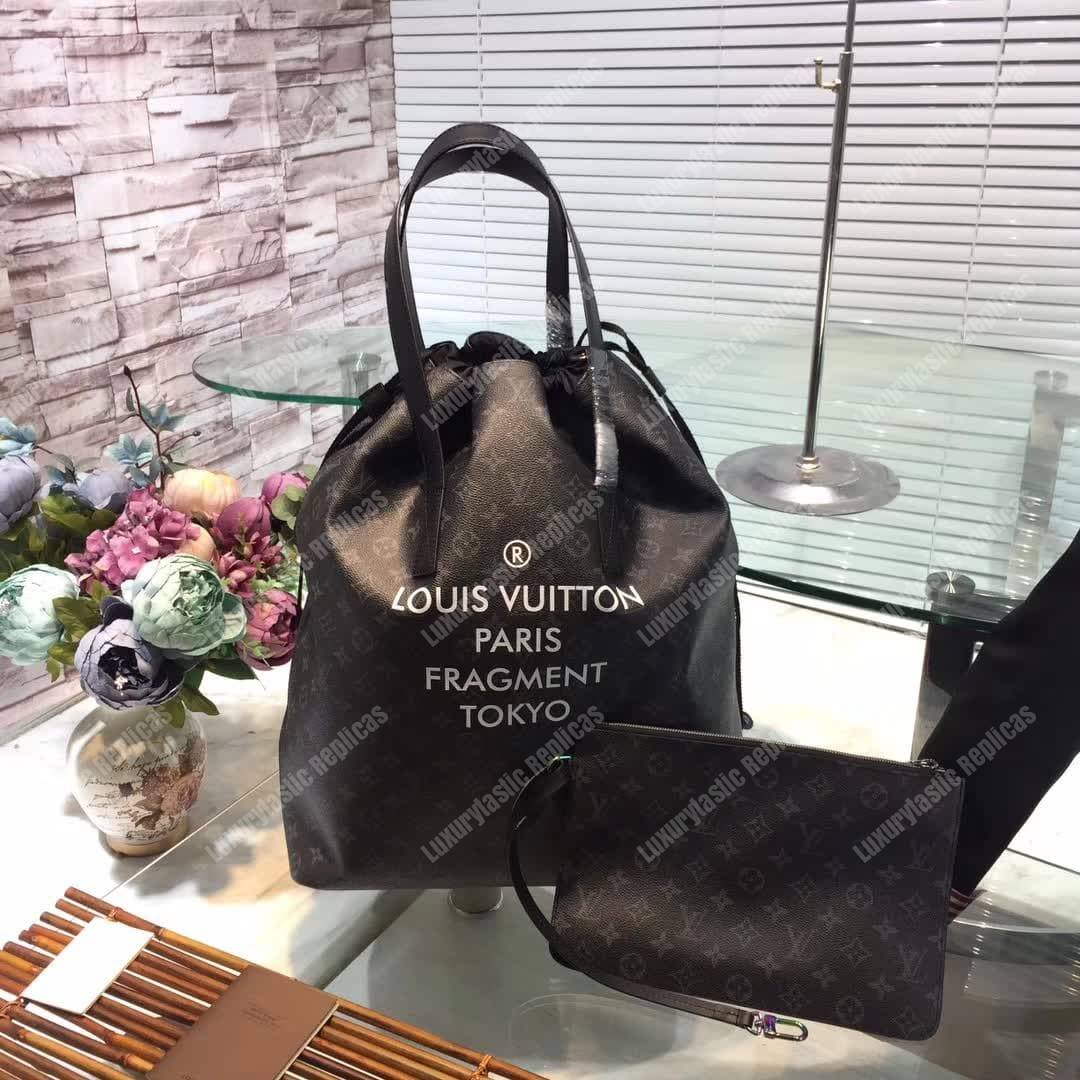 LV Cabas Light Tote Shoulder Bag Monogram Eclipse Canvas