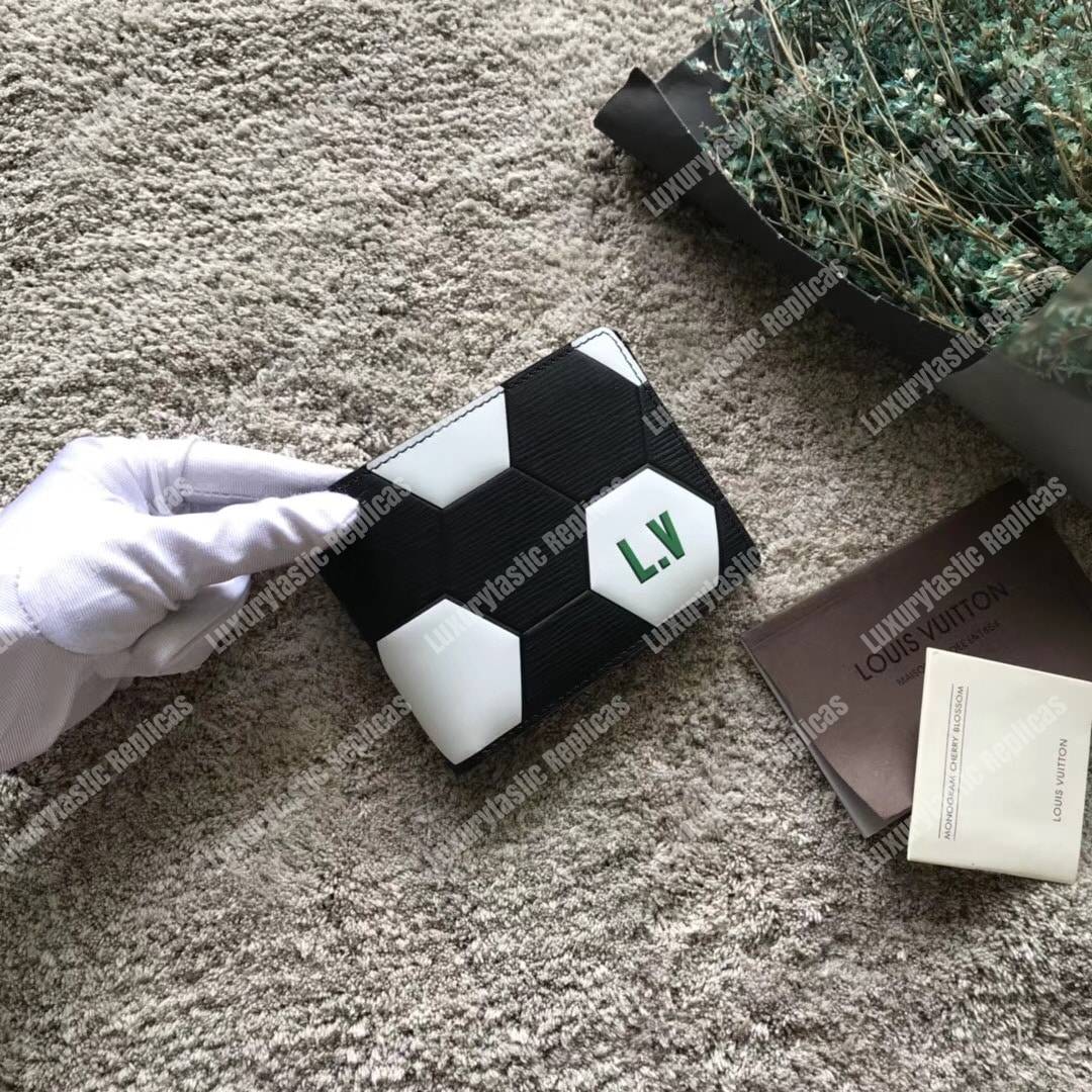 LV Slender Wallet Epi Leather Hexagon Black