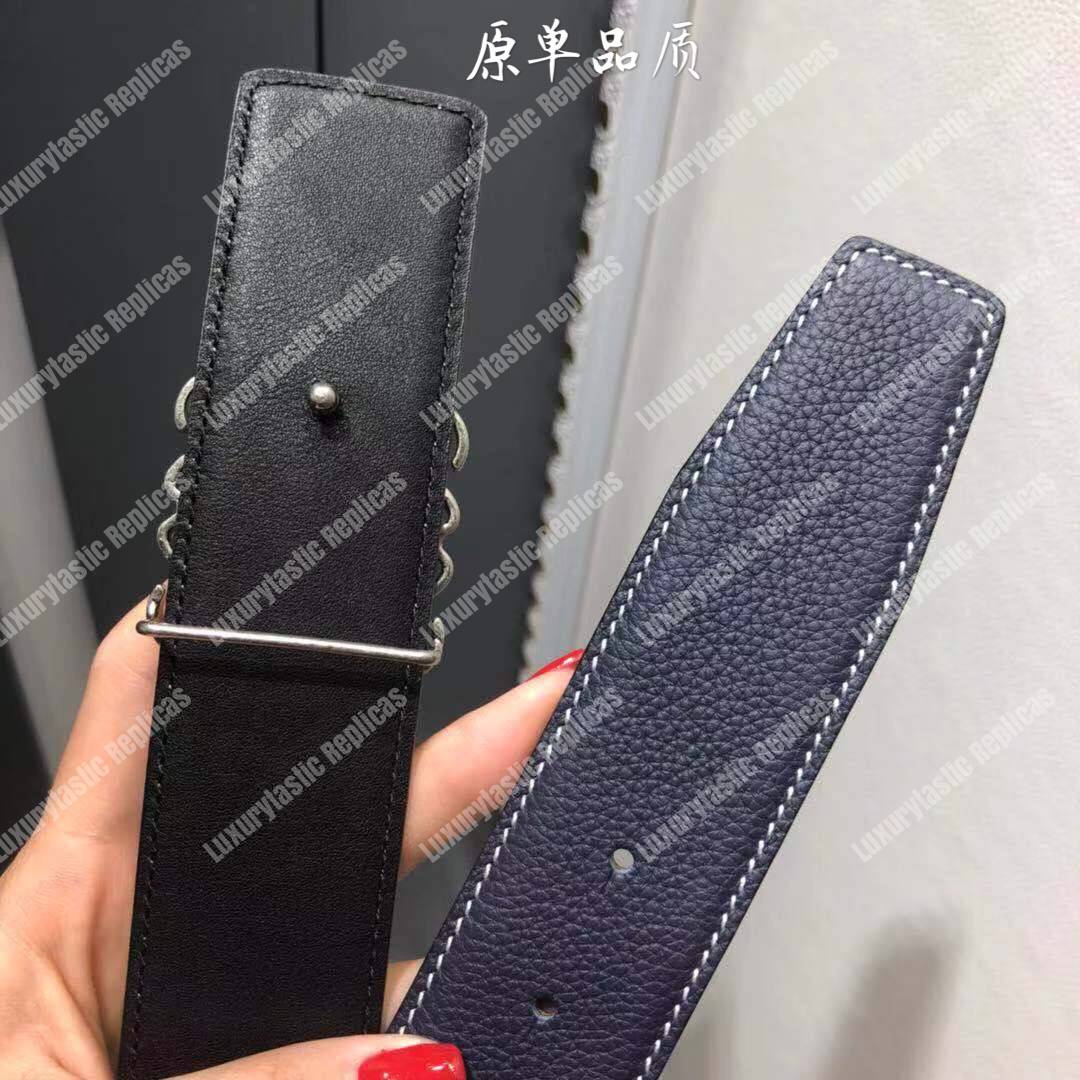 Loewe Reversible Anagram Belt 4 Cm Navy Blue