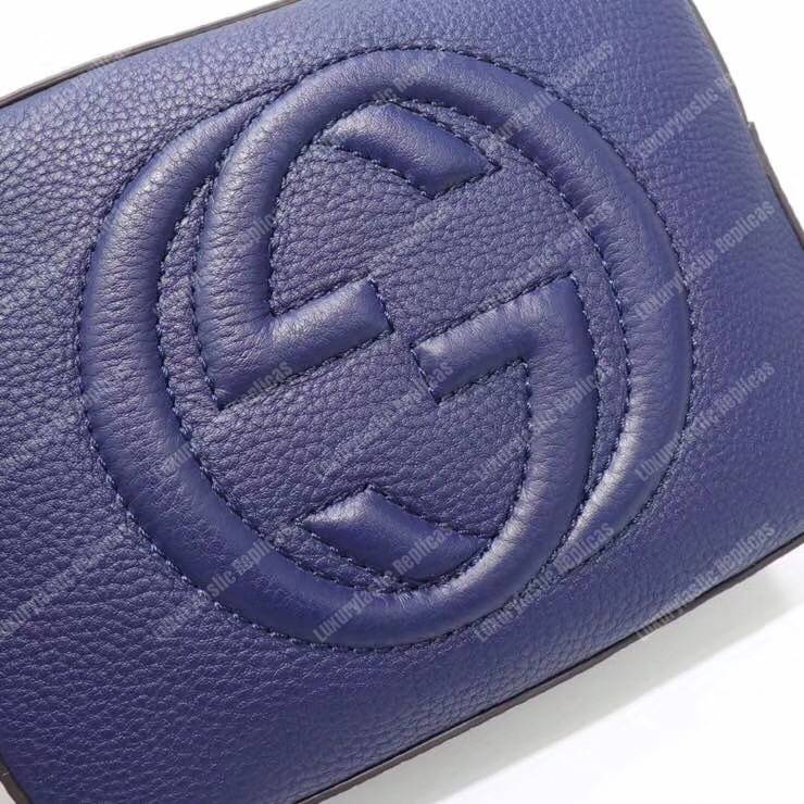 G*u*i soho small leather disco bag navy/white