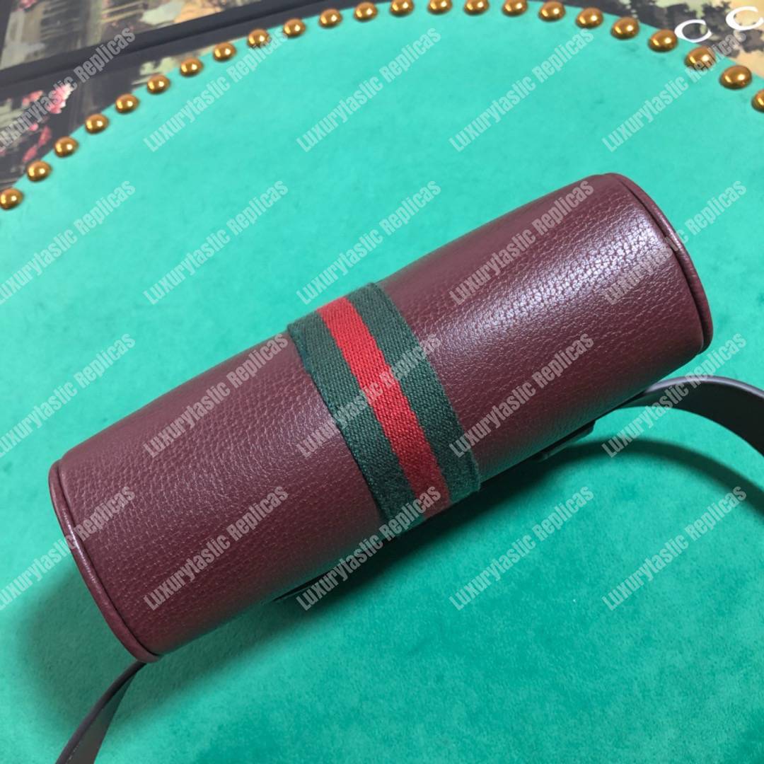 G*u*i ophidia burgundy leather small belt bag