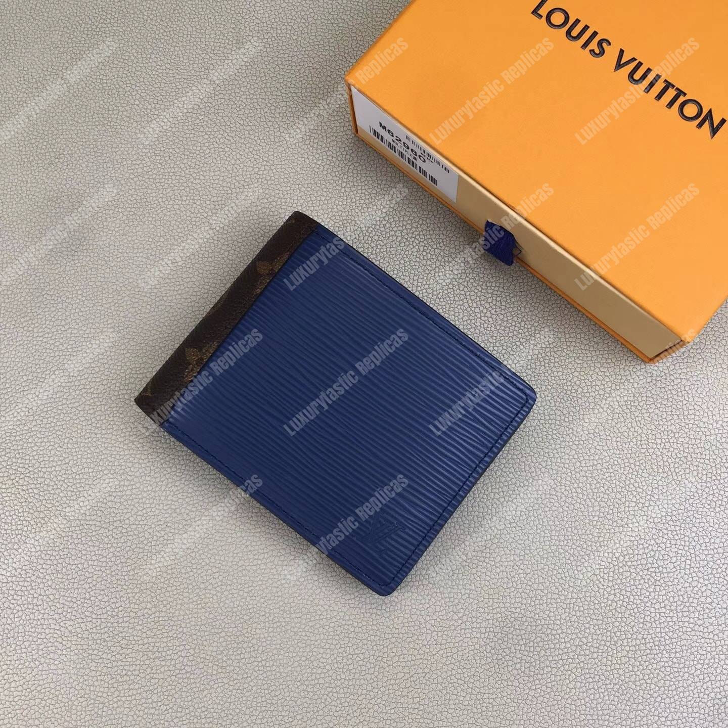 LV Patchwork Multiple Wallet Epi Leather Blue