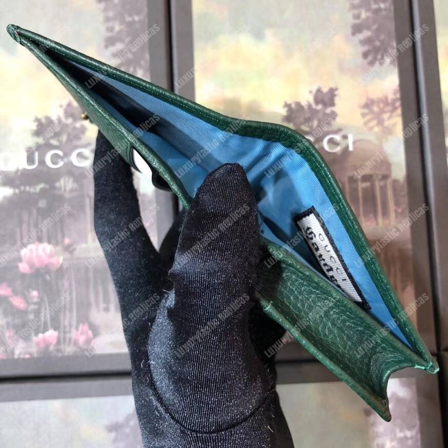 G*u*i garden leather wallet green with bat