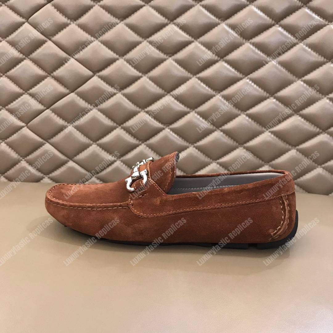 Salvatore Ferragamo Gancini Driving Shoe Brown