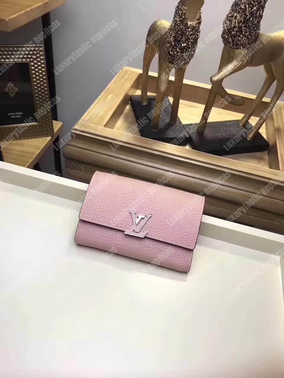LV Capucines Compact Wallet Magnolia