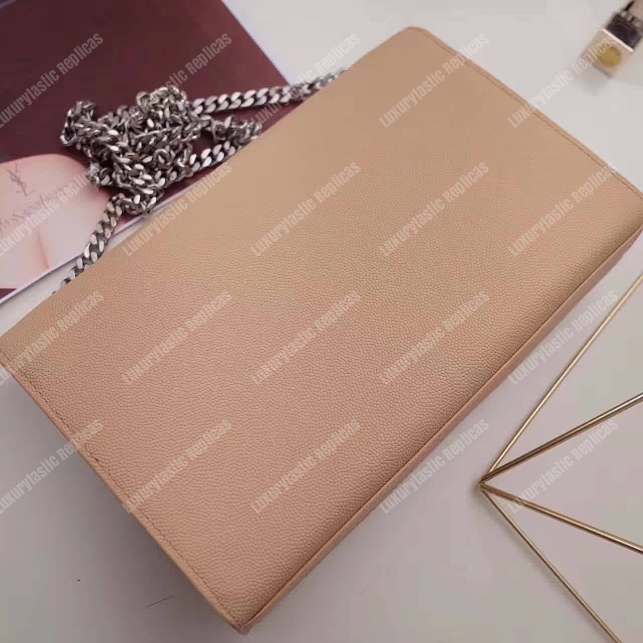 Saint Laurent Kate Medium In Grain De Poudre Embossed Leather Powder