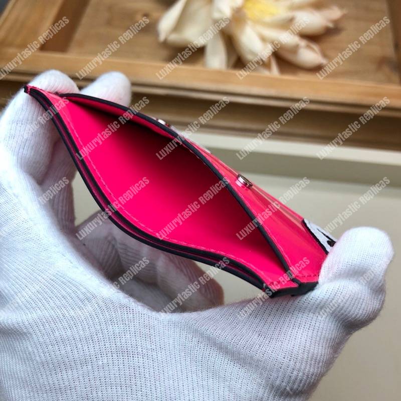 LV Venice Card Holder Patent Leather Monogram Berlingot Pink