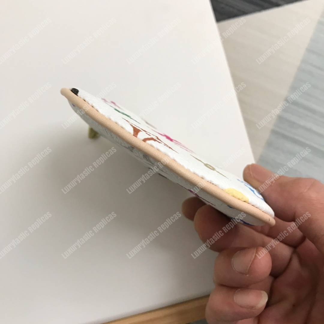 LV Round Coin Purse Colorful Monogram white