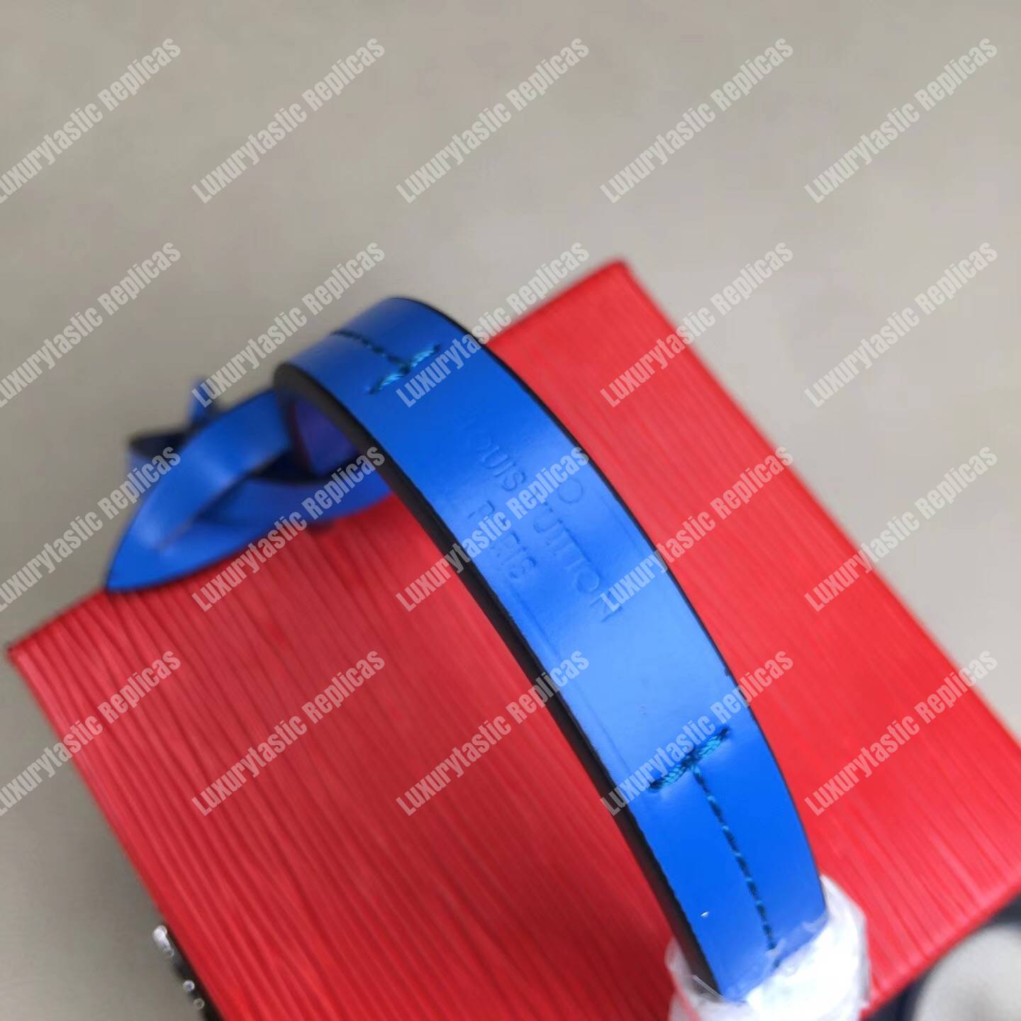 LV Bleecker Box Epi Leather Indigo Coquelicot