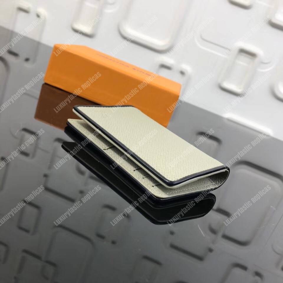 LV Pocket Organizer Taiga Leather Silver