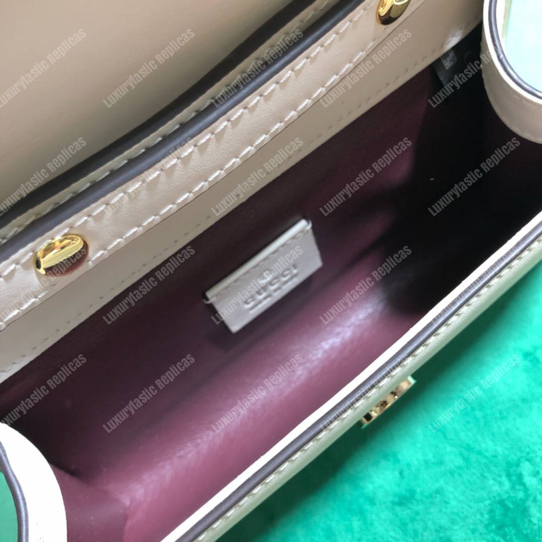 G*u*i zumi white smooth leather mini bag