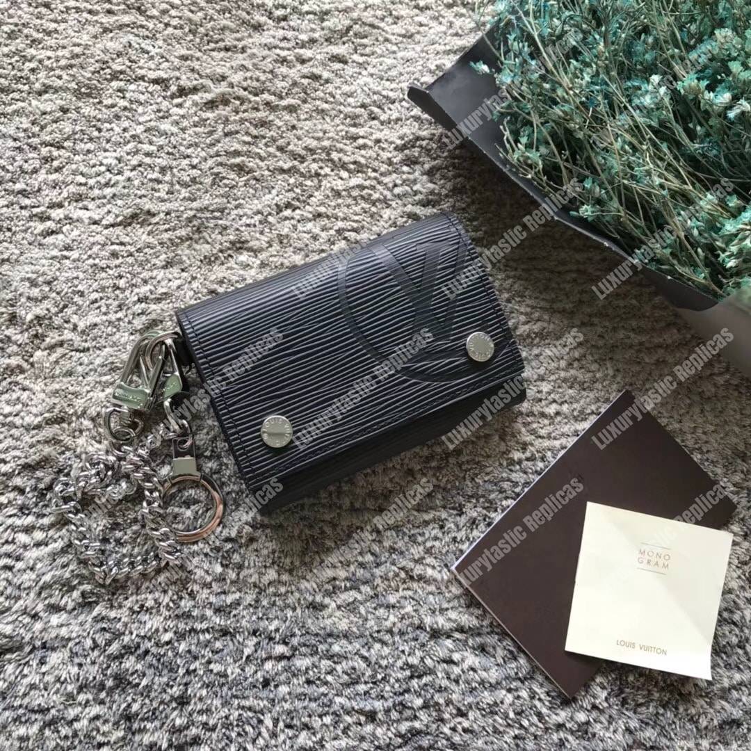 LV Rivets Chain Wallet Epi Leather