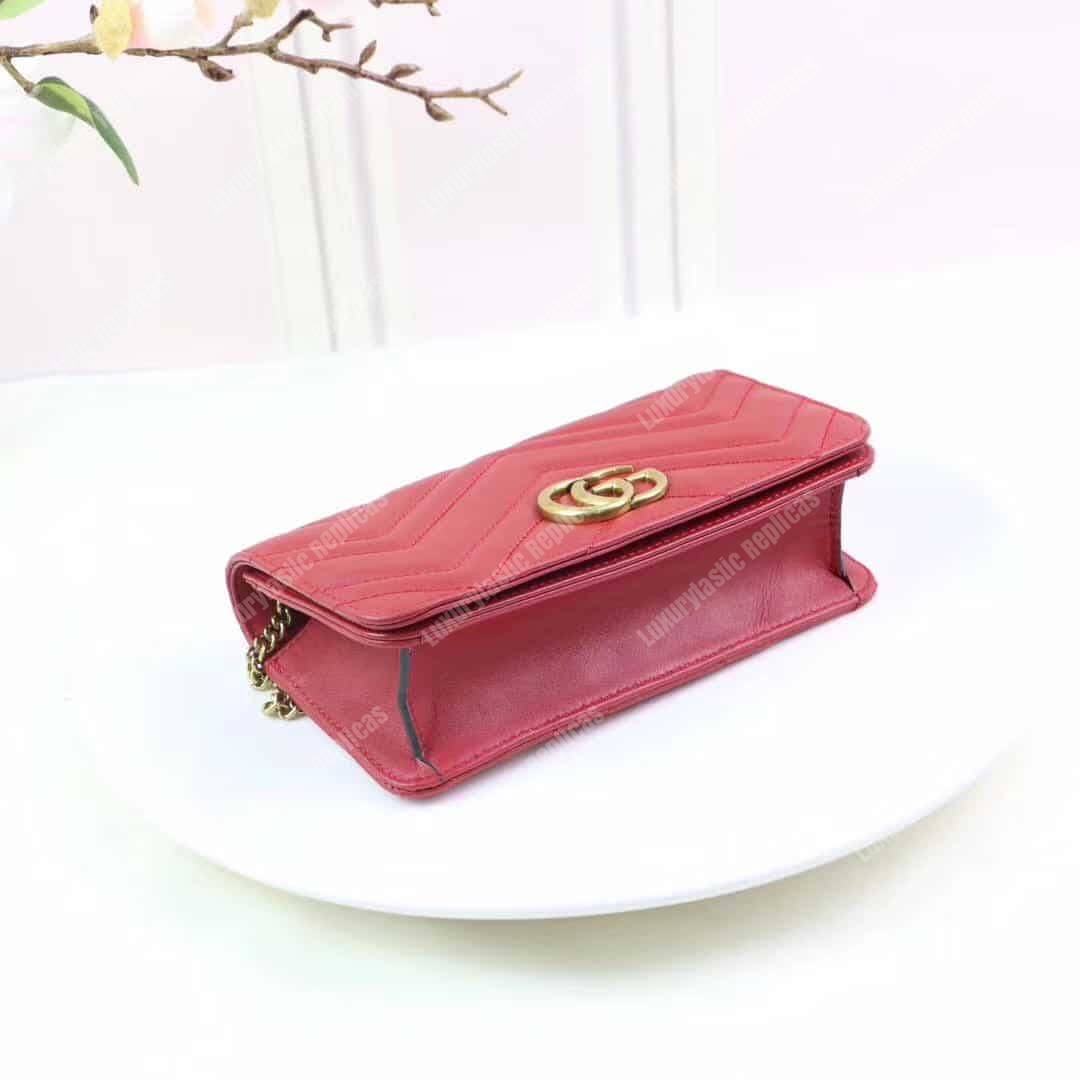 G*u*i gg marmont mini leather bag red