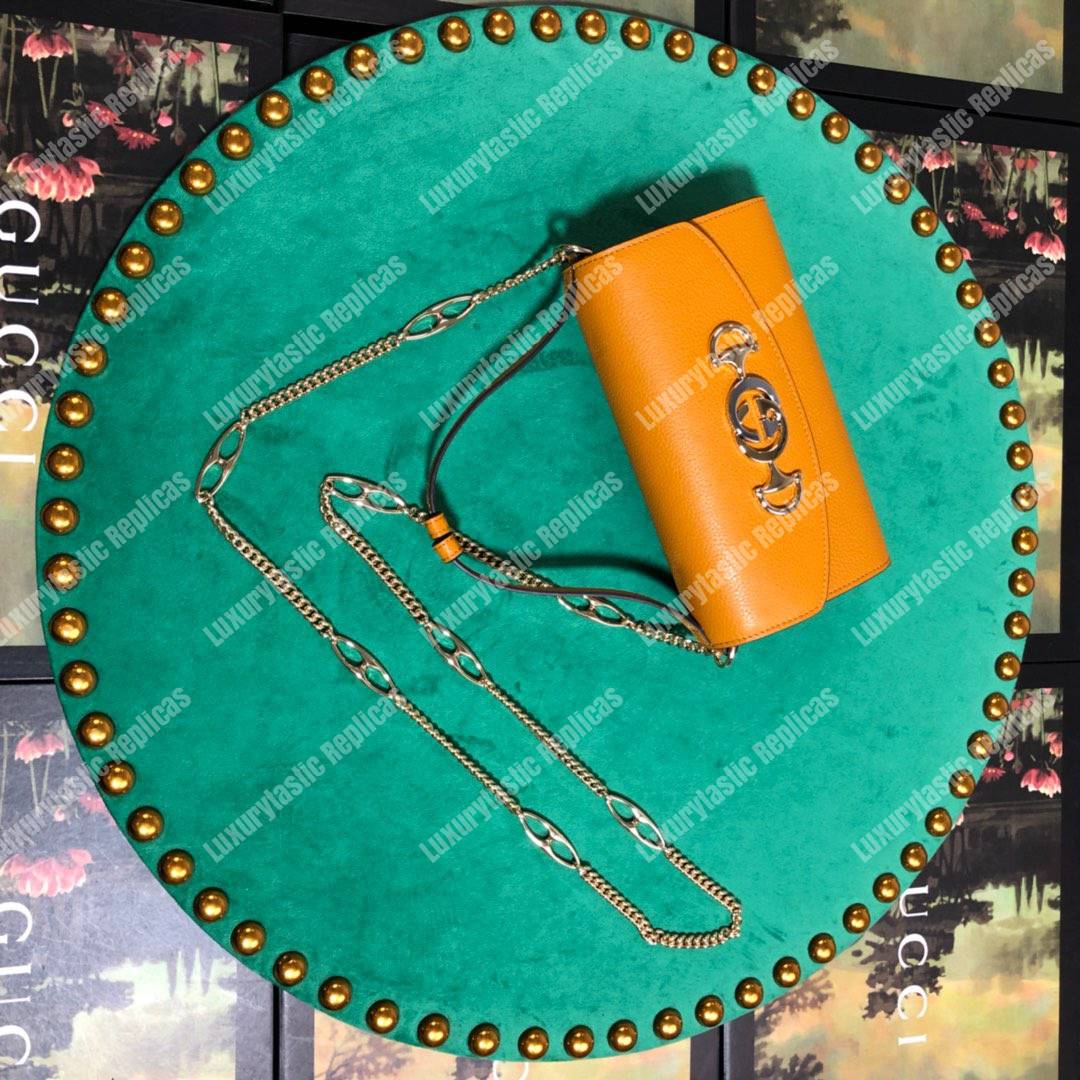 G*u*i zumi yellow smooth leather mini bag