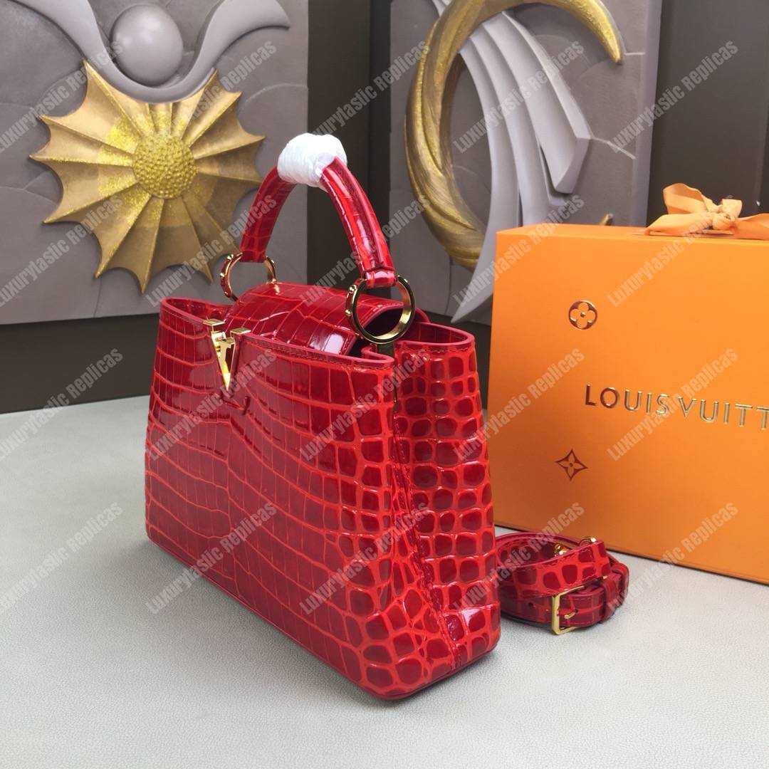 LV Capucines BB Crocodilien Brillant Cherry