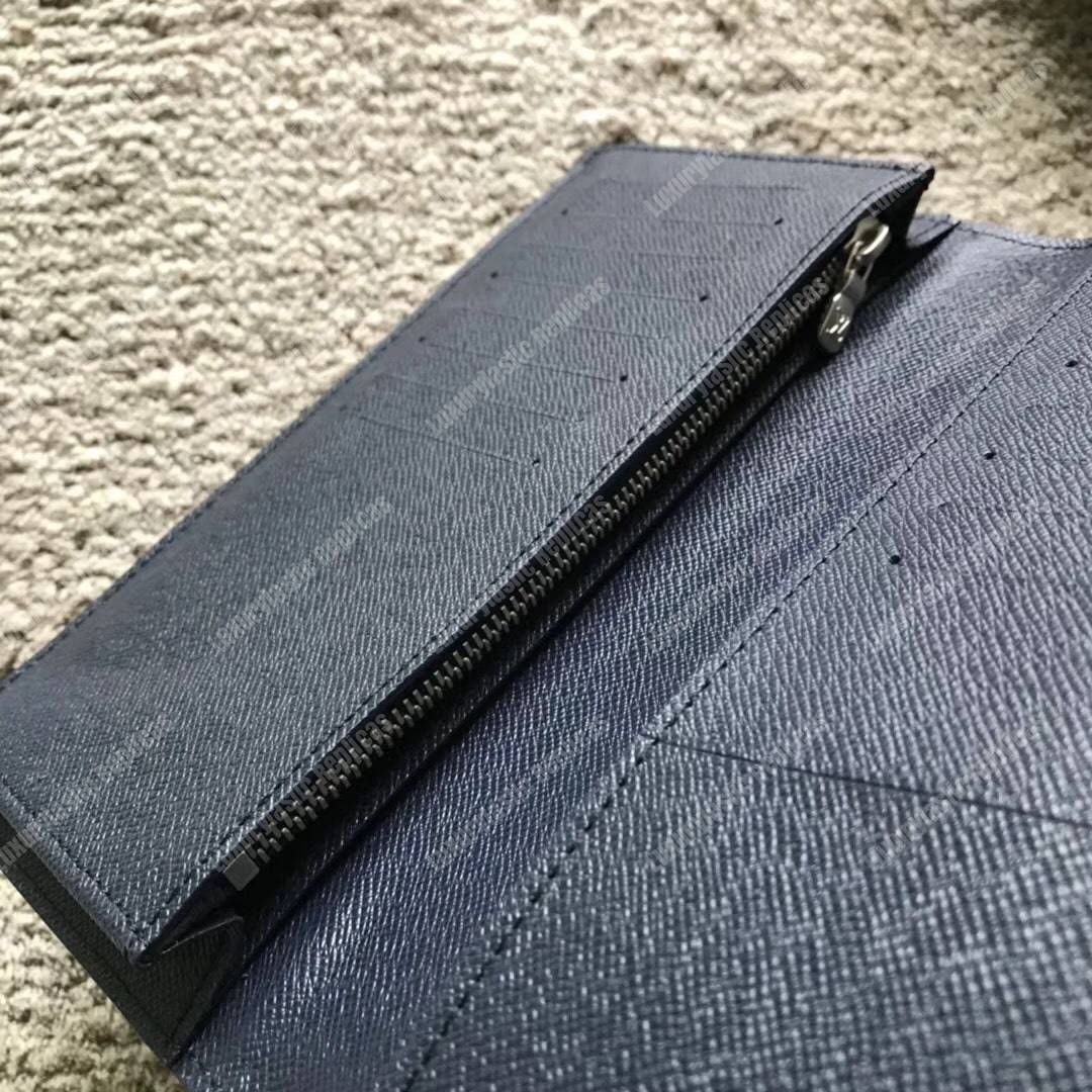 LV Circle signature Brazza Wallet Epi Leather Bleu Azur