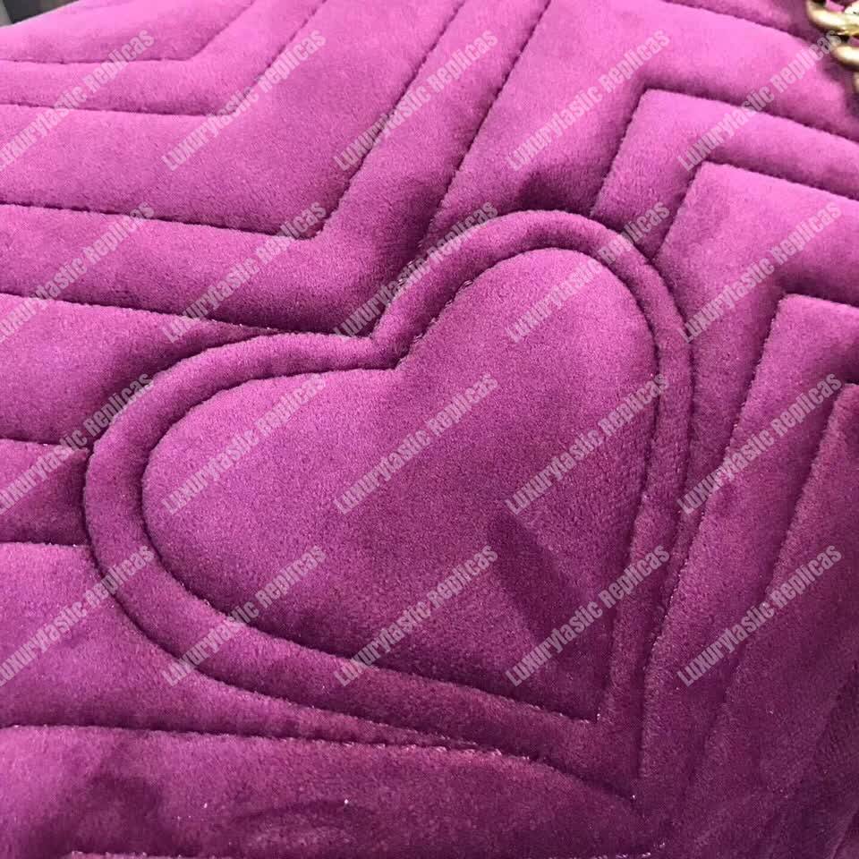 G*u*i gg marmont medium velvet bag loved bordeaux