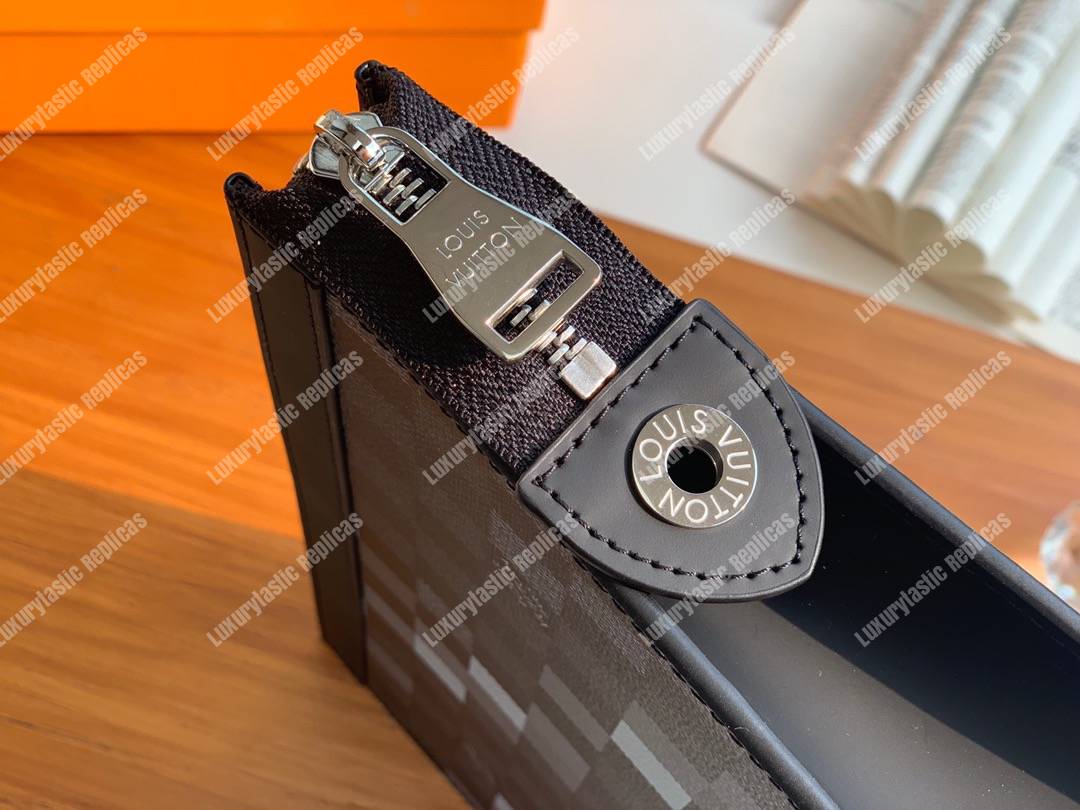 LV Pochette Voyage MM Pixel Monogram Gray