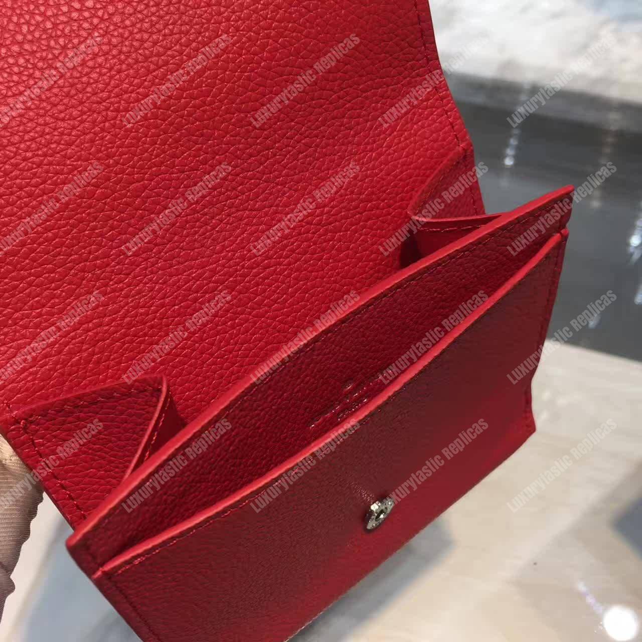 LV LockMe II Compact Wallet Taurillon Leather Rubis