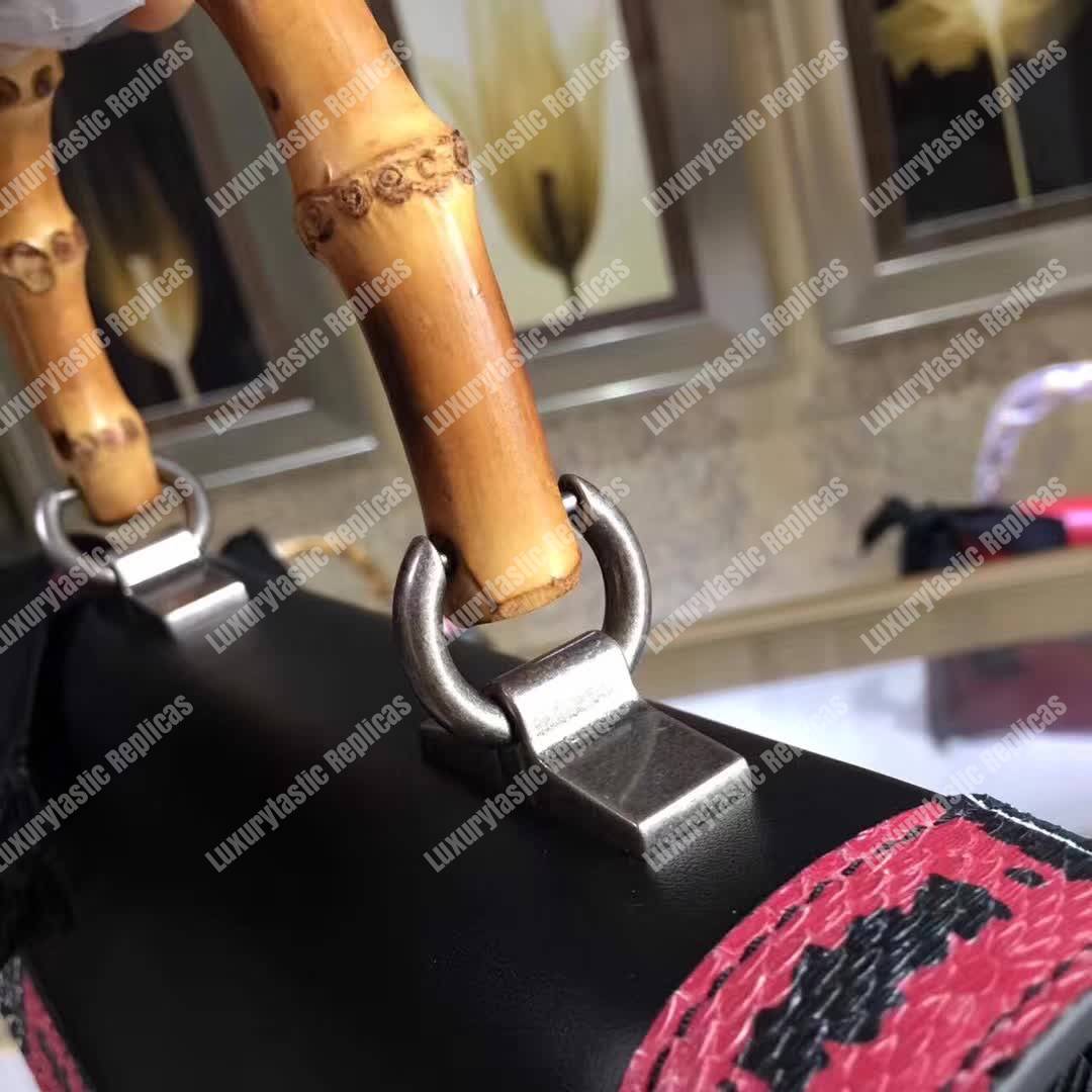 G*u*i lilith leather top handle bag black