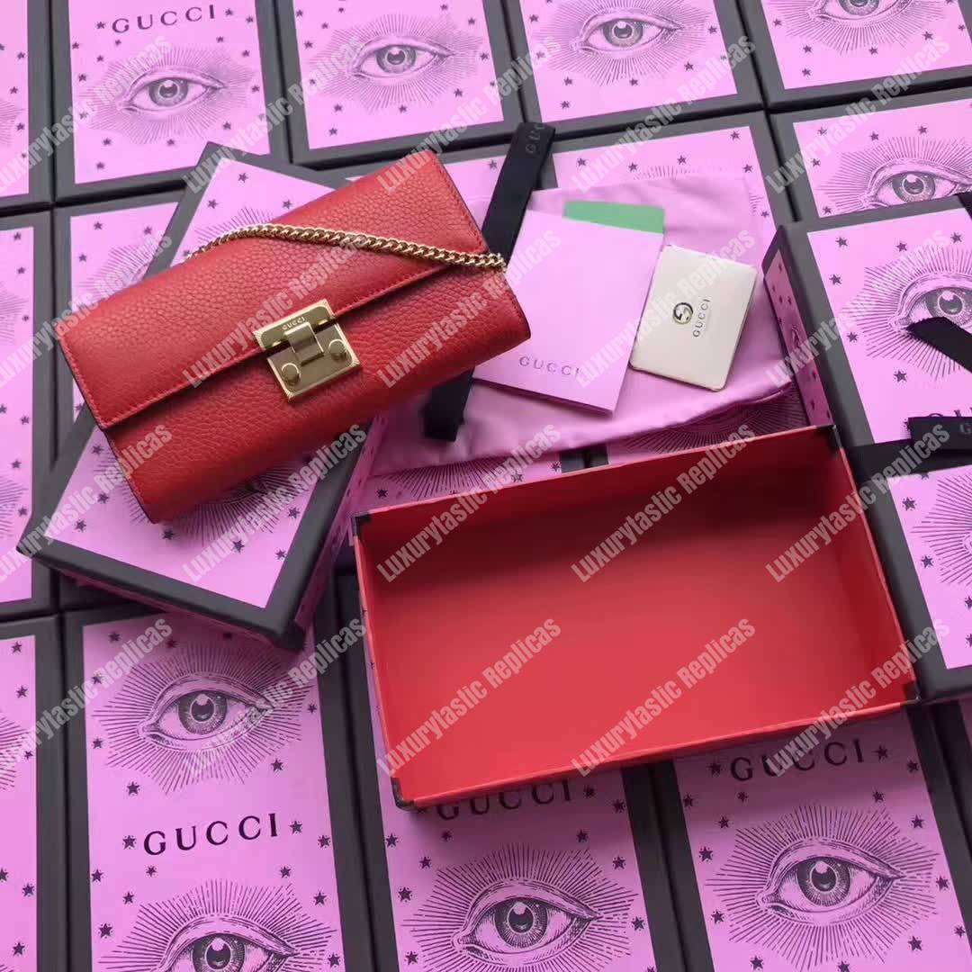 G*u*i padlock continental wallet red