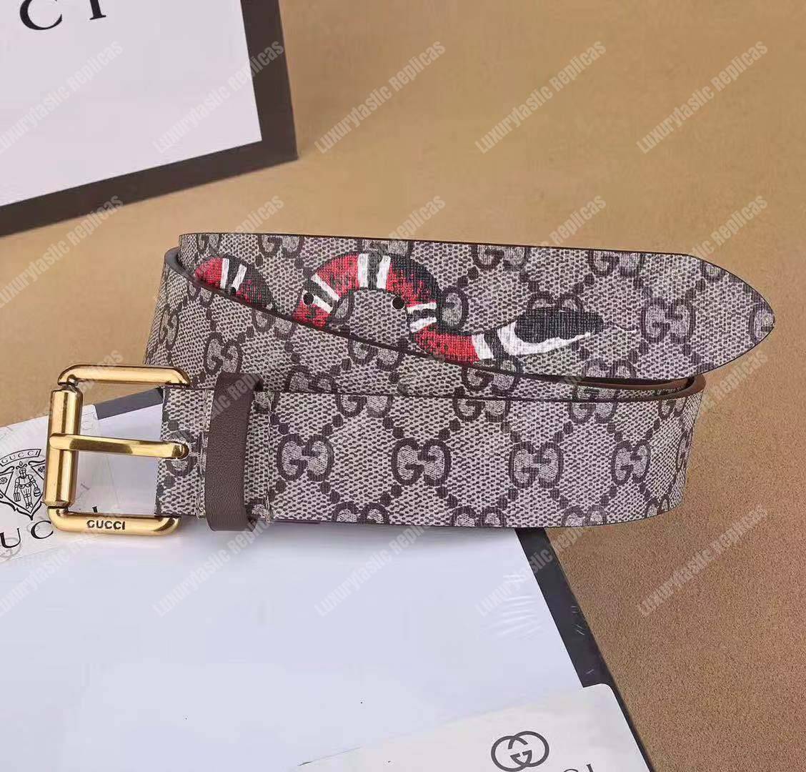 gg Sup*e belt with kingsnake print