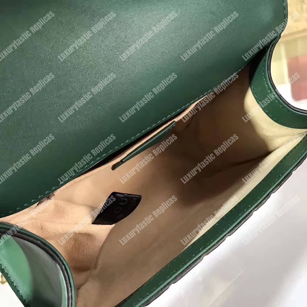 G*u*i padlock small signature shoulder bag emerald green