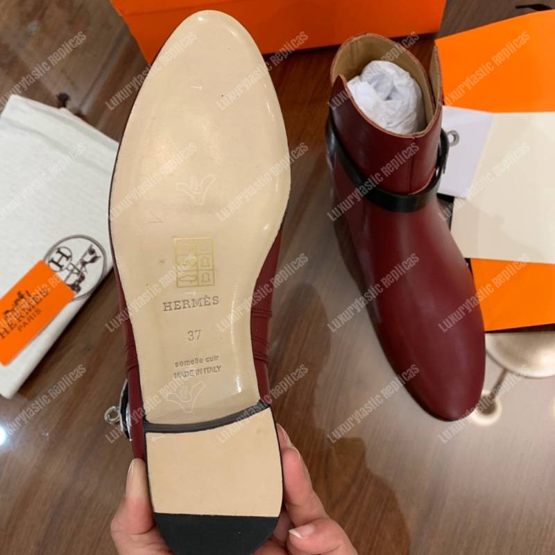 H**mes neo ankle boot red