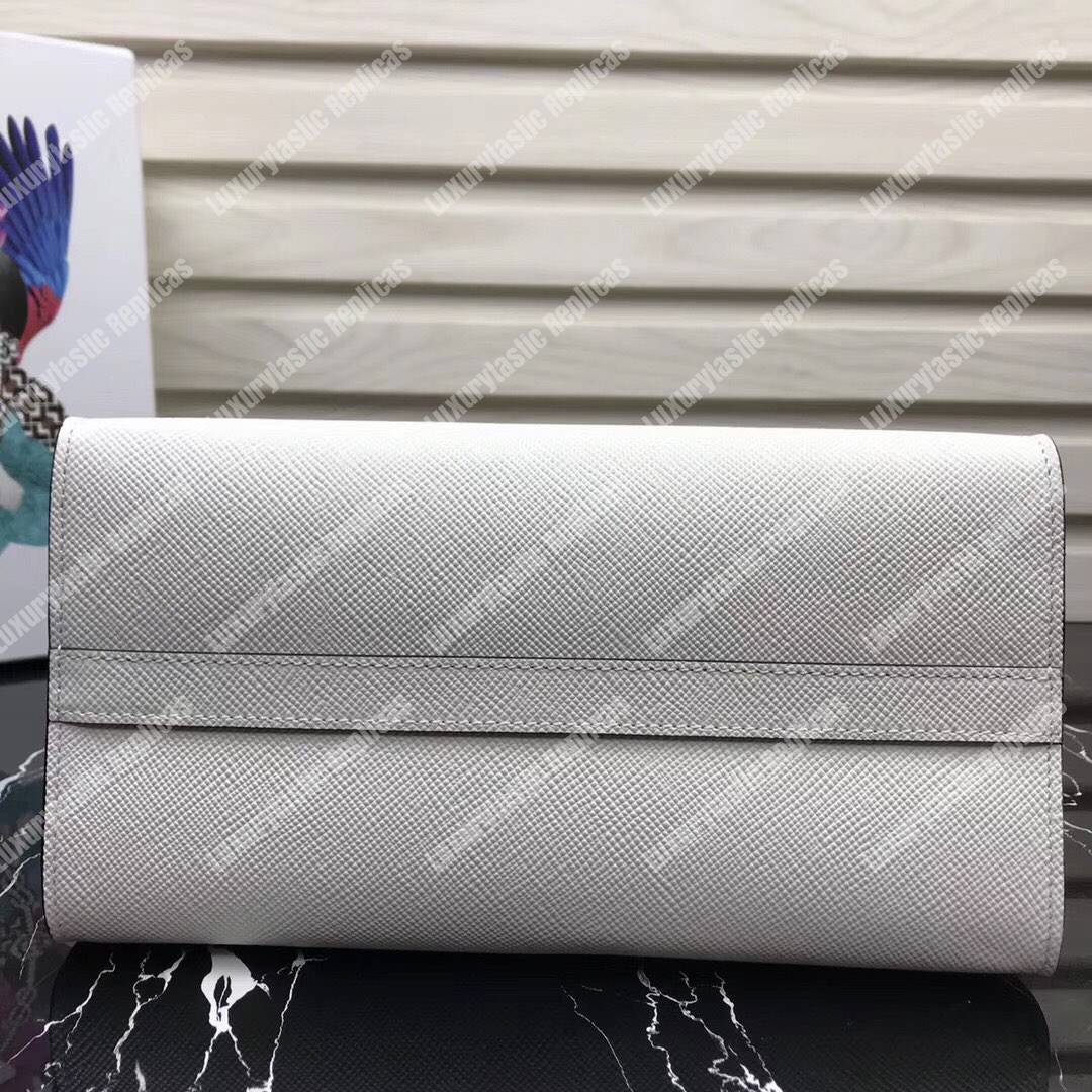 Pra*a monochrome saffiano leather bag white