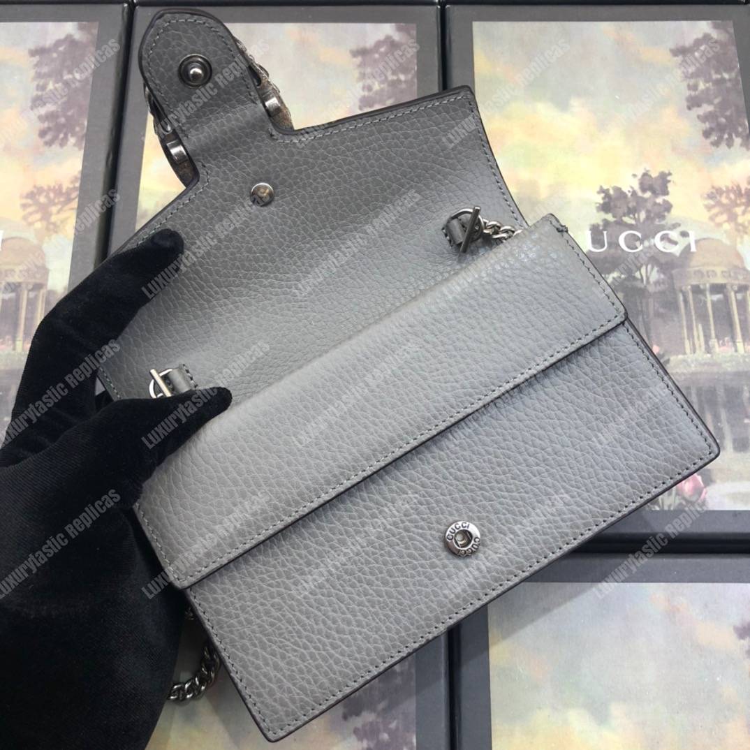 G*u*i dionysus leather super mini bag grey