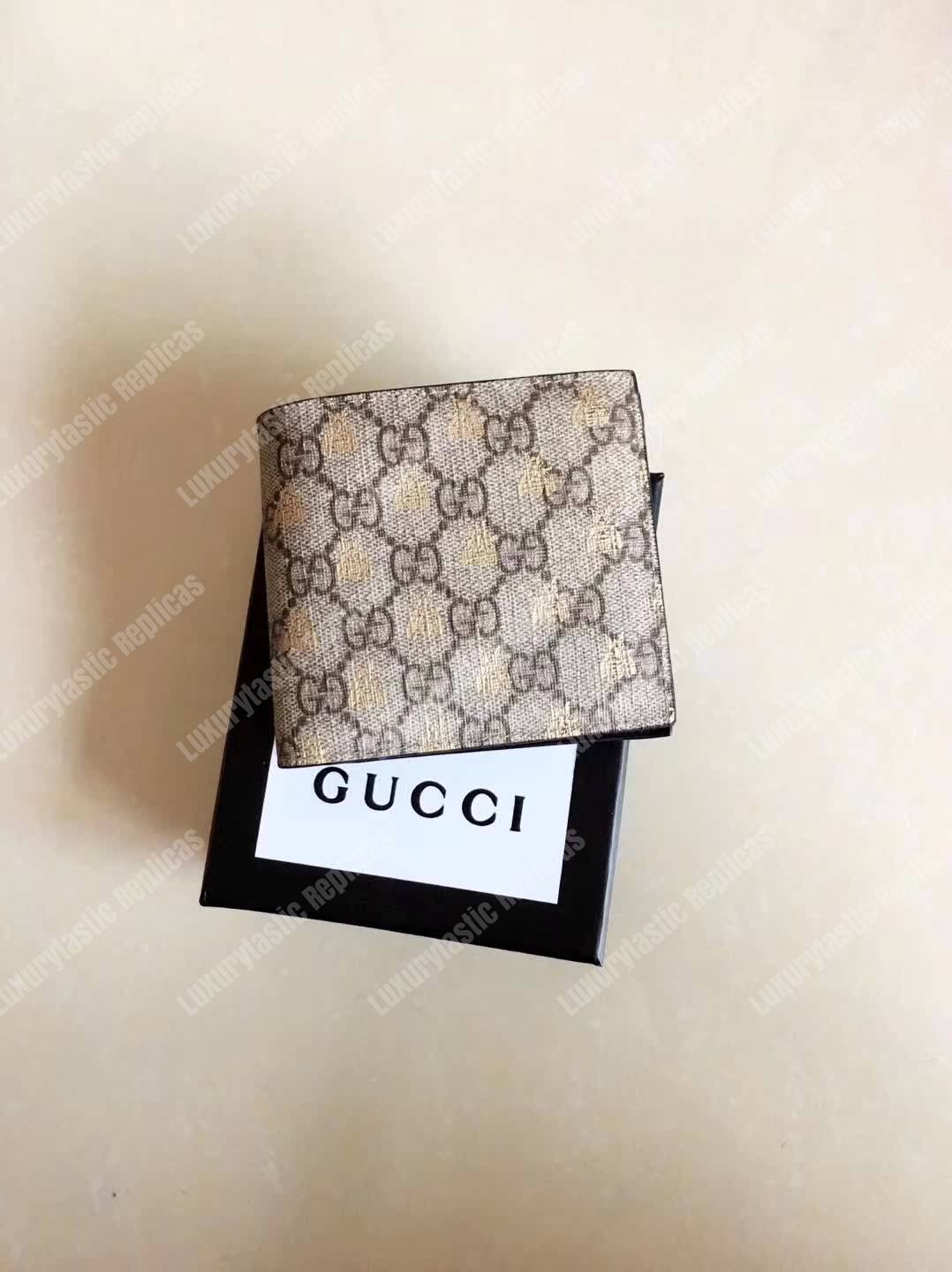 G*u*i gg sup*e bees wallet beige/ebony