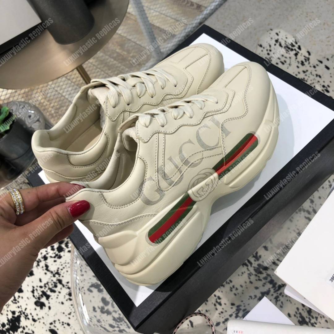 G*u*i rhyton G*u*i logo leather sneaker