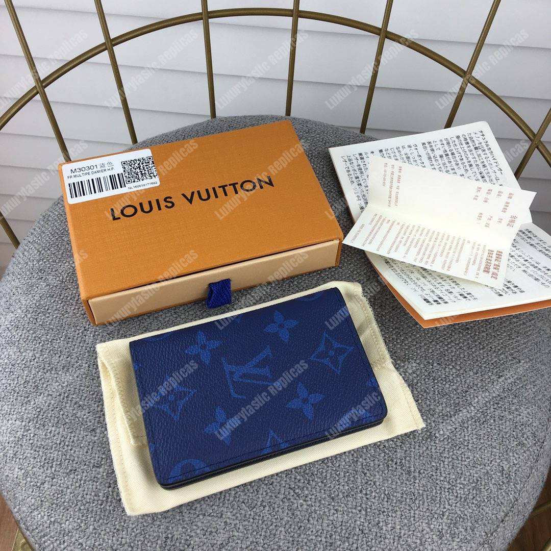 LV Pocket Organiser Taiga Monogram Cobalt