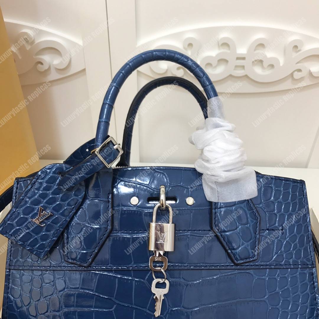 LV City Steamer PM Crocodilien Briliant Bleu Ocean