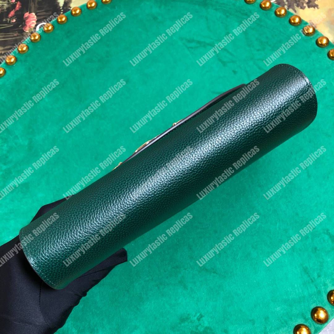 G*u*i zumi dark green smooth leather small shoulder bag